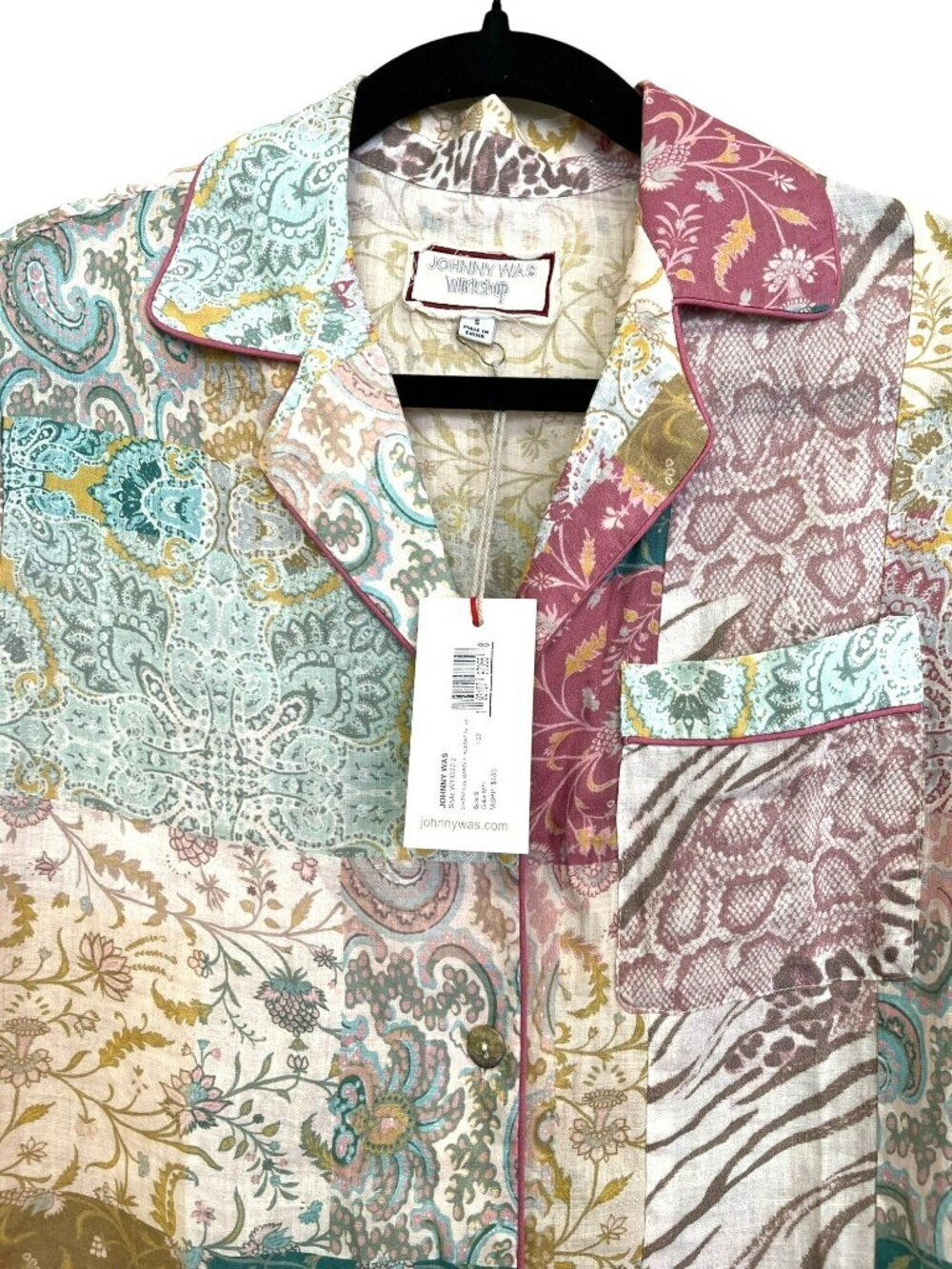 Johnny Was Marseille Garden Resort Button Linen Shirt Sz Small NWT - Picture 2 of 3